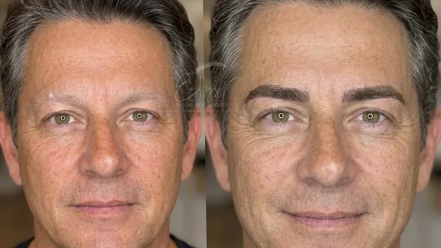 Male nano brows — before & after result