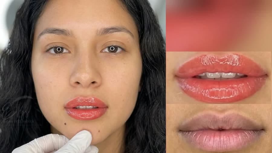 Lip blush — before & after result